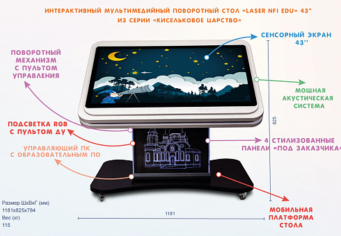 Интерактивный мультимедийный поворотный стол «Laser NFI edu 32»